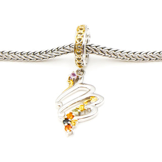 GEMS EN VOGUE Two-Tone 18K Gold Plated Sterling Silver Pendant Charm With Multi-Color Topaz