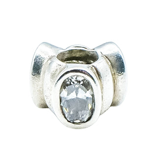 Pandora Big Clear Skies Charm Sterling Silver Large Clear Zirconia Bead Retired