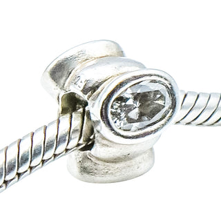 Pandora Big Clear Skies Charm Sterling Silver Large Clear Zirconia Bead Retired