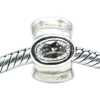 Pandora Big Clear Skies Charm Sterling Silver Large Clear Zirconia Bead Retired