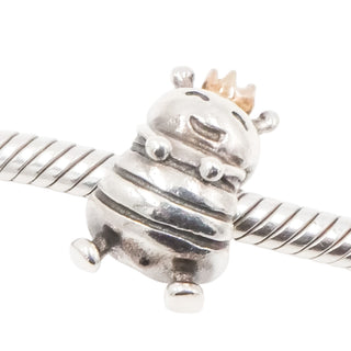 Pandora Queen Bee Sterling Silver Charm with 14K Gold Crown – Retired