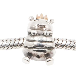 Pandora Queen Bee Sterling Silver Charm with 14K Gold Crown – Retired