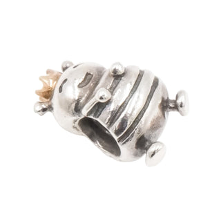 Pandora Queen Bee Sterling Silver Charm with 14K Gold Crown – Retired