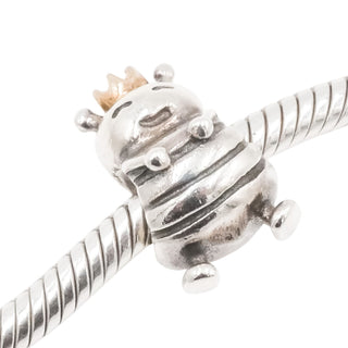 Pandora Queen Bee Sterling Silver Charm with 14K Gold Crown – Retired