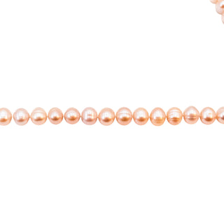 Vintage 18-Inch Pink 7.5 to 8mm Cultured Pearl Necklace With Heart Toggle Clasp