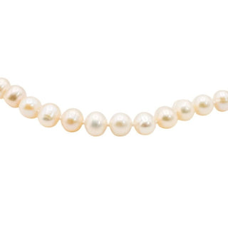 Cultured 5.5mm White Freshwater Baroque Pearl Necklace With Sterling Silver Clasp 18 Inches