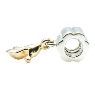 Pandora Rare Stiletto Shoe Sterling Silver Charm With 14K Gold Stiletto Shoe Dangle