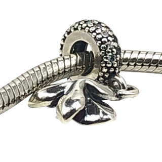 Pandora Rare Purple Orchid Sterling Silver Flower Dangle Charm