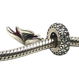 Pandora Rare Purple Orchid Sterling Silver Flower Dangle Charm