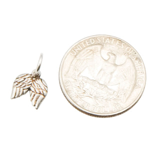 Small Guardian Angel Wings Sterling Silver Charm – Protection & Faith Symbol