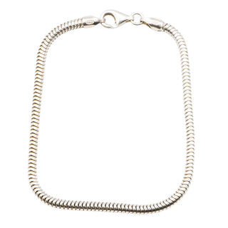 Sterling Silver Snake Chain Bracelet with Lobster Clasp 7.5 Inches