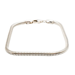 Sterling Silver Snake Chain Bracelet with Lobster Clasp 7.5 Inches
