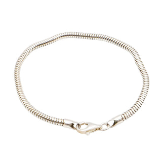 Sterling Silver Snake Chain Bracelet with Lobster Clasp 7.5 Inches
