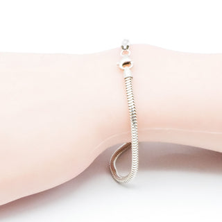 Sterling Silver Snake Chain Bracelet with Lobster Clasp 7.5 Inches