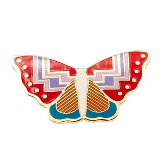 Vintage 1980s Laurel Burch Papillon Butterfly Cloisonné Brooch