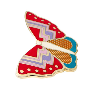 Vintage 1980s Laurel Burch Papillon Butterfly Cloisonné Brooch