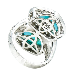 Joya Moonstone Doublet and White Zircon Halo Ring – Size 5