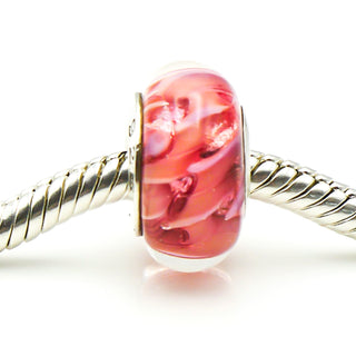 CHAMILIA Coral Flames Murano Glass Charm With Sterling Silver Core