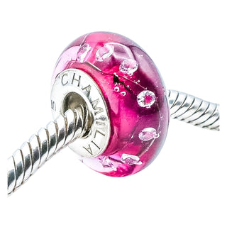 Chamilia City Lights Fuchsia Murano Glass Sterling Silver Charm Bead