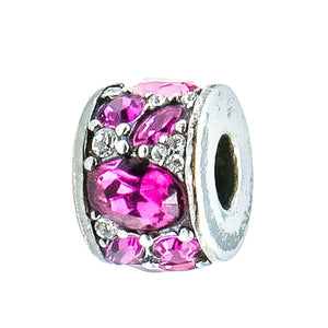 Chamilia Mosaic Pink Swarovski Crystal Sterling Silver Charm Bead
