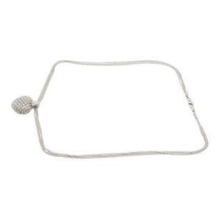 1 Ct Genuine Diamond Heart Sterling Silver Four Strand Necklace 17.5 Inches
