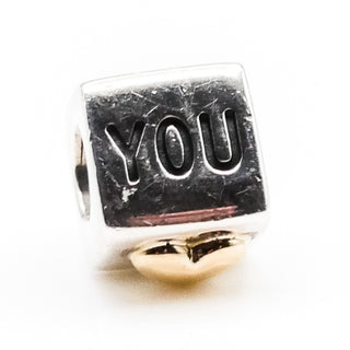 Pandora I Love You Sterling Silver Charm With 14k Gold Heart