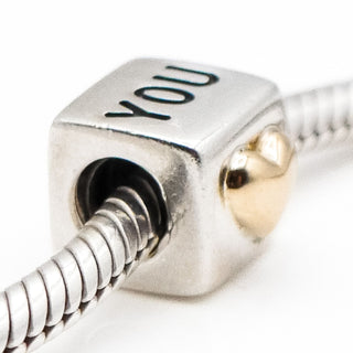 Pandora I Love You Sterling Silver Charm With 14k Gold Heart