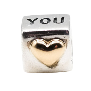 Pandora I Love You Sterling Silver Charm With 14k Gold Heart
