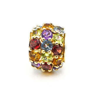 Multi-Gemstone 10k Yellow Gold Topaz, Amethyst, Garnet, Peridot, Citrine Pendant
