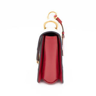 Gucci Sylvie Queen Margaret Tri-Color Leather Shoulder Bag With Bee Ornament & Strap