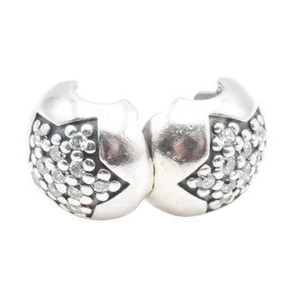 Pandora You Are a Star Sterling Silver Clip Charm Retired Clear CZ