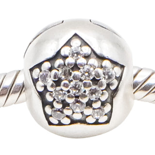 Pandora You Are a Star Sterling Silver Clip Charm Retired Clear CZ