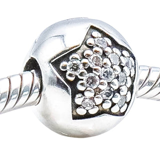 Pandora You Are a Star Sterling Silver Clip Charm Retired Clear CZ