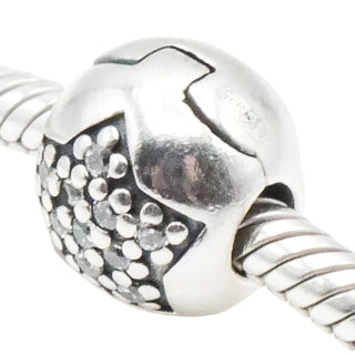 Pandora You Are a Star Sterling Silver Clip Charm Retired Clear CZ