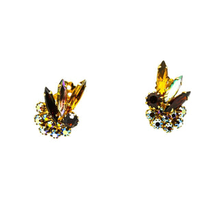Vintage Aurora Borealis Demi-Parure Brooch and Earrings Set