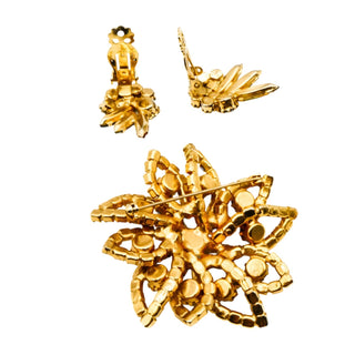 Vintage Aurora Borealis Demi-Parure Brooch and Earrings Set