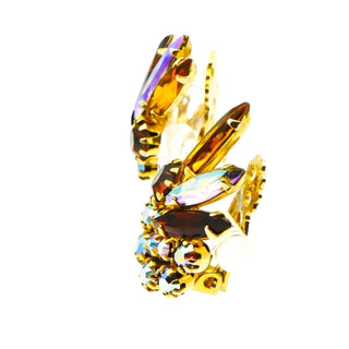 Vintage Aurora Borealis Demi-Parure Brooch and Earrings Set