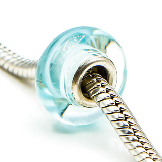 Chamilia Swirl Clear Blue Sterling Silver Murano Glass Charm