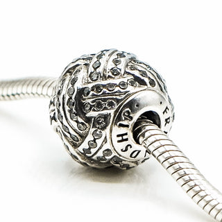 Pandora ESSENCE Friendship Sterling Silver Knot Charm With Clear Zirconia