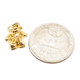 Gold Plated Sterling Silver Teddy Bear Charm – Vintage Style Bear Pendant