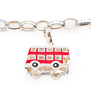Thomas Sabo Sterling Silver London Bus Charm Pendant With Red Enamel