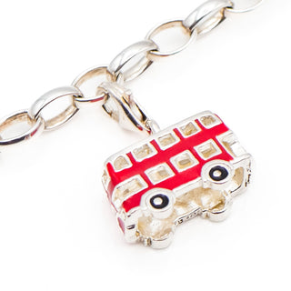 Thomas Sabo Sterling Silver London Bus Charm Pendant With Red Enamel