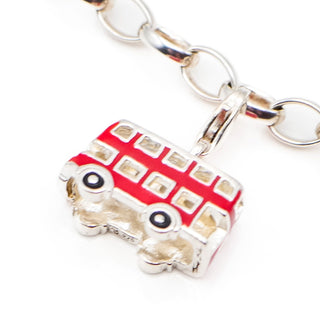 Thomas Sabo Sterling Silver London Bus Charm Pendant With Red Enamel