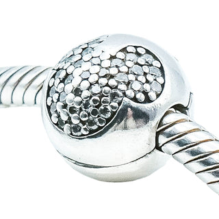 Pandora Disney Mickey Pave Clip Charm Sterling Silver CZ Retired