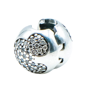 Pandora Disney Mickey Pave Clip Charm Sterling Silver CZ Retired