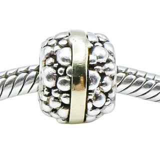 Chamilia Dots & Lines Sterling Silver 14K Gold Bead Charm