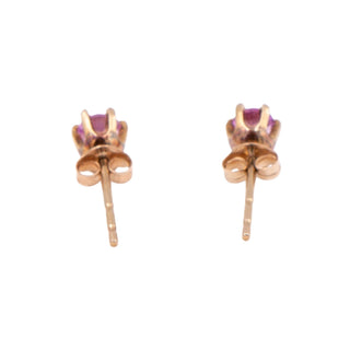 Pink Sapphire 14K Yellow Gold 3mm Stud Earrings