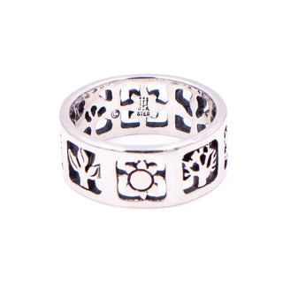 James Avery Retired Four Seasons Sterling Silver Wide Band Ring Size 7