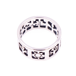 James Avery Retired Four Seasons Sterling Silver Wide Band Ring Size 7