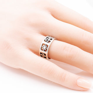 James Avery Retired Four Seasons Sterling Silver Wide Band Ring Size 7